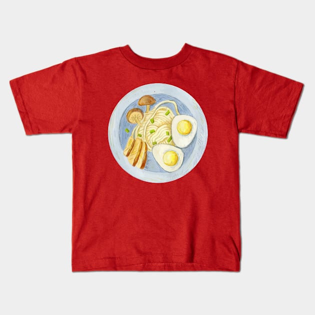 Egg Dish Watercolor Kids T-Shirt by Mako Design 